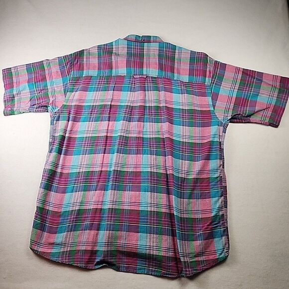 VTG Gant Salty Dog Plaid Half Sleeve Button Down Shirt Mens Large Spring Preppy - Picture 9 of 12